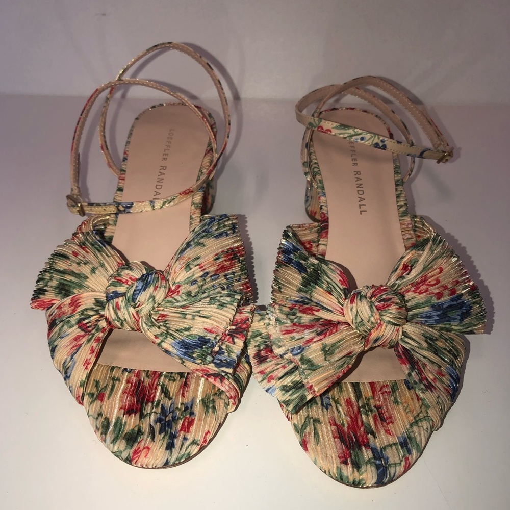 Loeffler Randall Camellia Pleated Colorful Bow Heel